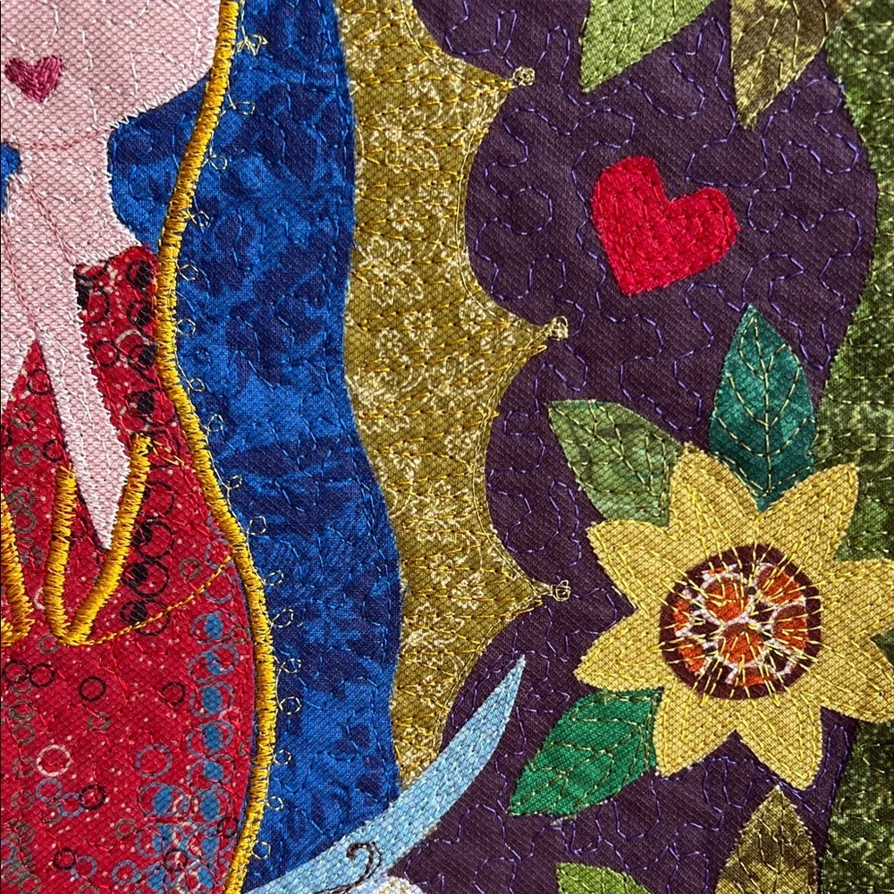Laura Maclay Embroidered Tote Bag Our Lady of Guadalupe Floral Garden Handmade - Picture 3 of 13